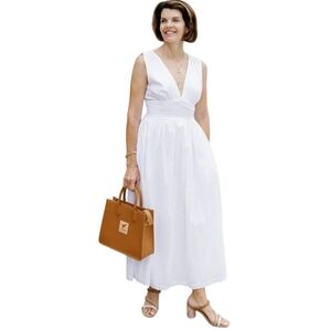 FAVORITE DAUGHTER The Eyes Only For You White Sleeveless Flowy Maxi Dress $248
